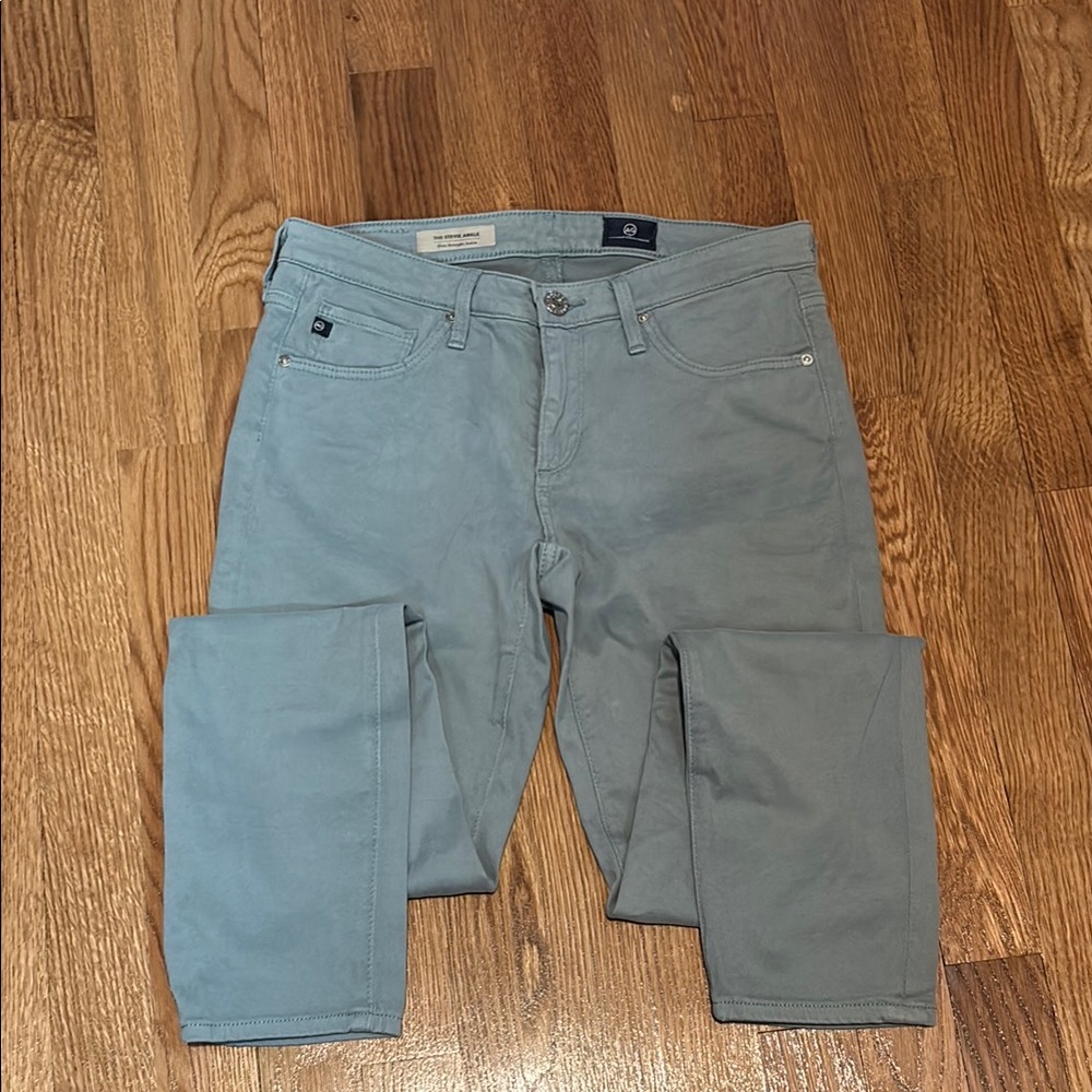 AG The Stevie Ankle slim straight ankle size 26 regular length green - Picture 2 of 4